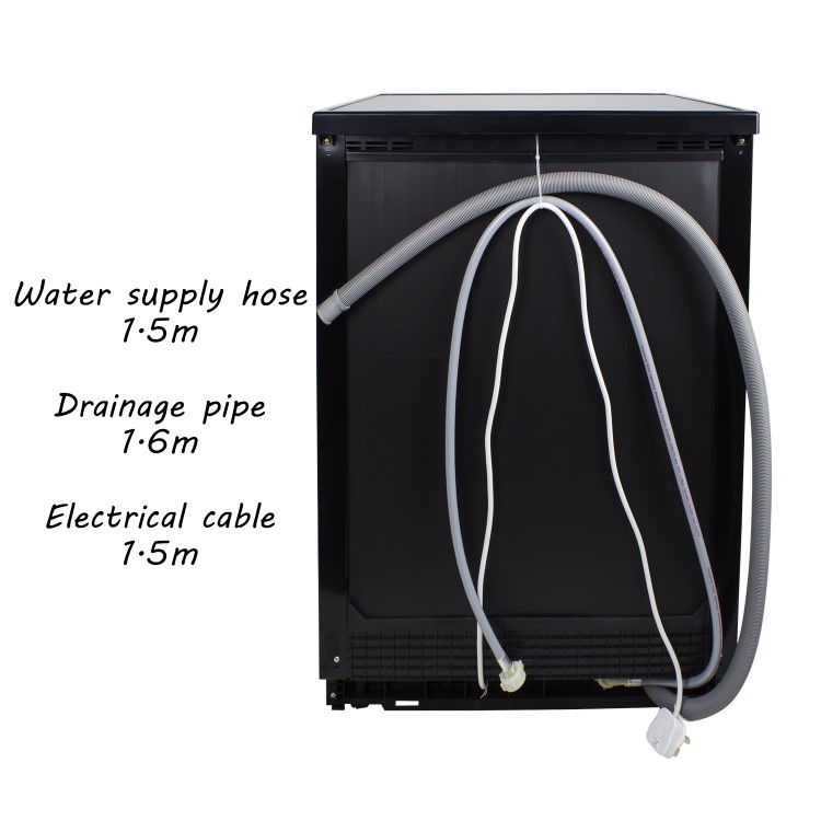 electriQ 14 Place Freestanding Dishwasher - Black