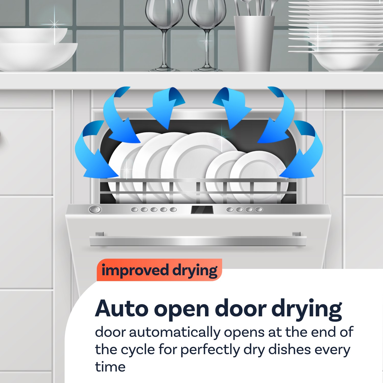 electriQ Freestanding Dishwasher White electriQ