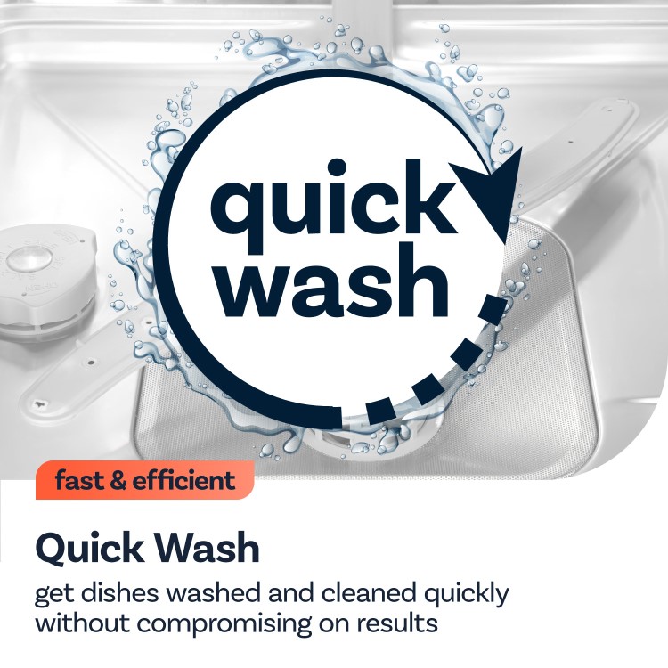 electriQ Series 2 Freestanding Dishwasher - Power Wash White