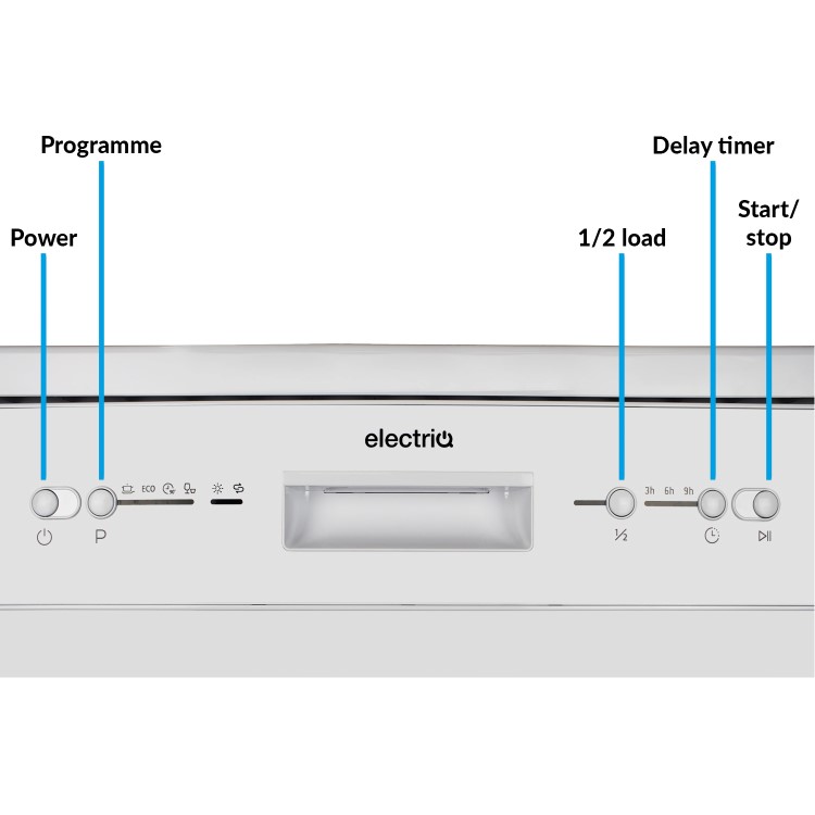 electriQ 14 Place Freestanding Dishwasher - White