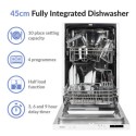 EQDWINT45 electriQ Integrated Slimline Dishwasher - White control panel