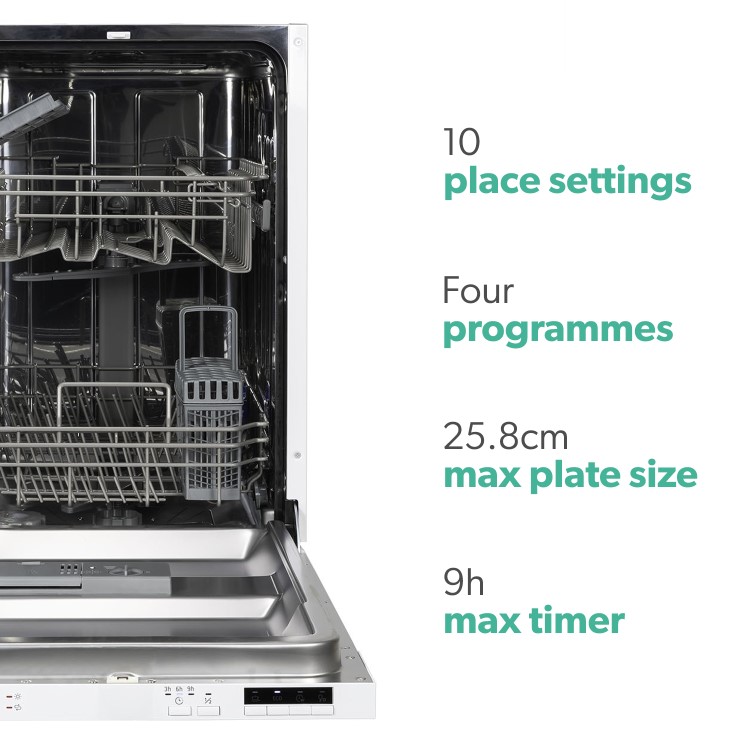Refurbished electriQ EQDWINT45 10 Place Fully Integrated Dishwasher