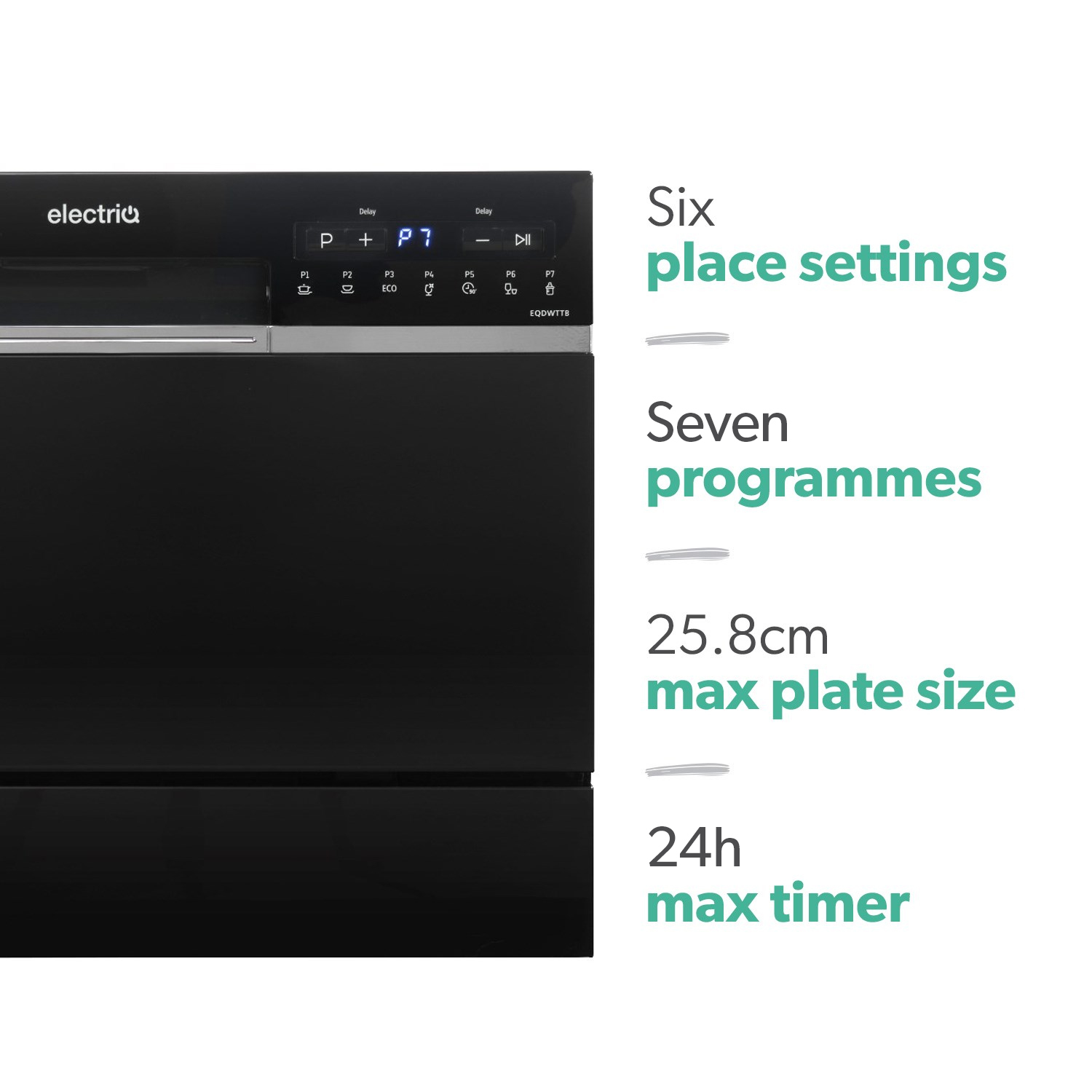 Table top online dishwasher black