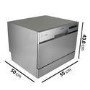 Refurbished electriQ EQDWTTS 6 Place Freestanding Compact Table Top Dishwasher Silver