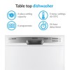GRADE A2 - electriQ Freestanding Compact Table Top 6 Place Dishwasher - White