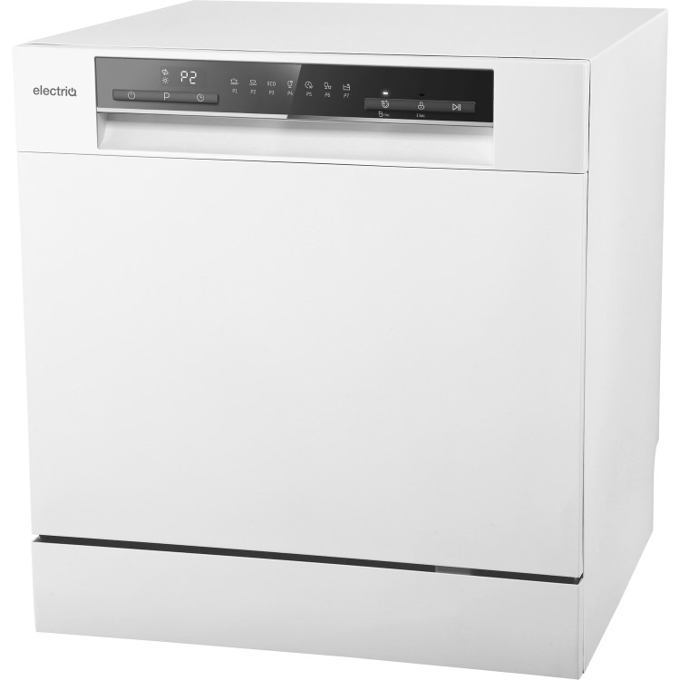 Refurbished electriQ EQDWTTXL XL Mini Table Top 8 Place Dishwasher White