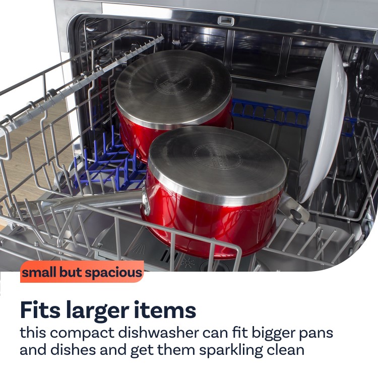 Refurbished electriQ EQDWTTXL XL Mini Table Top 8 Place Dishwasher White