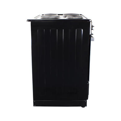 GRADE A3 - electriQ 50cm Electric Cooker with Single Oven and Solid Hotplate - Black