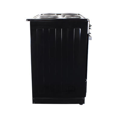 GRADE A3 - electriQ 50cm Electric Cooker with Single Oven and Solid Hotplate - Black