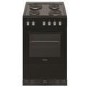 GRADE A3 - electriQ 50cm Electric Cooker with Single Oven and Solid Hotplate - Black
