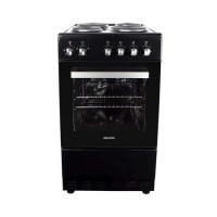 GRADE A2 - electriQ 50cm Electric Cooker with Single Oven and Solid Hotplate - Black
