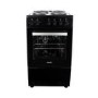 GRADE A2 - electriQ 50cm Electric Cooker with Single Oven and Solid Hotplate - Black