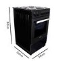 GRADE A2 - electriQ 50cm Electric Cooker with Single Oven and Solid Hotplate - Black