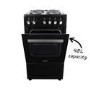 GRADE A3 - electriQ 50cm Electric Cooker with Single Oven and Solid Hotplate - Black