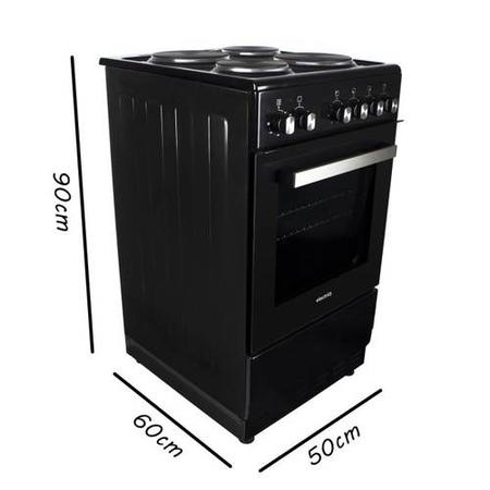 GRADE A2 - electriQ 50cm Electric Cooker with Single Oven and Solid Hotplate - Black