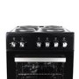 GRADE A2 - electriQ 50cm Electric Cooker with Single Oven and Solid Hotplate - Black