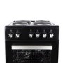 GRADE A3 - electriQ 50cm Electric Cooker with Single Oven and Solid Hotplate - Black