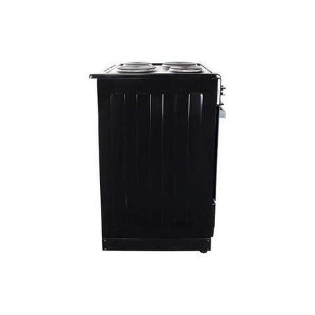 GRADE A2 - electriQ 50cm Electric Cooker with Single Oven and Solid Hotplate - Black