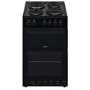 GRADE A3 - electriQ 50cm Electric Cooker with Twin Cavity and Solid Hotplate in Black