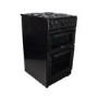 GRADE A3 - electriQ 50cm Electric Cooker with Twin Cavity and Solid Hotplate in Black