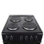 GRADE A3 - electriQ 50cm Electric Cooker with Twin Cavity and Solid Hotplate in Black