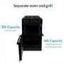 GRADE A3 - electriQ 50cm Electric Cooker with Twin Cavity and Solid Hotplate in Black