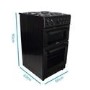 GRADE A3 - electriQ 50cm Electric Cooker with Twin Cavity and Solid Hotplate in Black