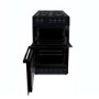 GRADE A3 - electriQ 50cm Electric Cooker with Twin Cavity and Solid Hotplate in Black