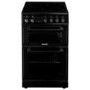 Refurbished electriQ EQEC50B3 50cm Double Cavity Electric Cooker with Ceramic Hob Black