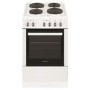 GRADE A3 - electriQ 50cm Electric Cooker with Single Oven and Solid Hotplate in White