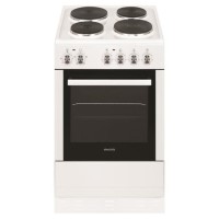 GRADE A3 - electriQ 50cm Electric Cooker with Single Oven and Solid Hotplate in White