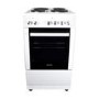 GRADE A3 - electriQ 50cm Electric Cooker with Single Oven and Solid Hotplate in White