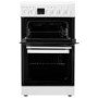 Refurbished electriQ EQEC50W3 50cm Double Cavity Electric Cooker with Ceramic Hob White