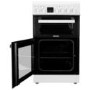 Refurbished electriQ EQEC50W3 50cm Double Cavity Electric Cooker with Ceramic Hob White