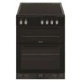 GRADE A3 - electriQ 60cm Electric Cooker with Twin Cavity and Ceramic Hob in Black