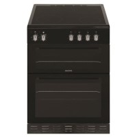 GRADE A3 - electriQ 60cm Electric Cooker with Twin Cavity and Ceramic Hob in Black