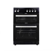 GRADE A2 - electriQ 60cm Electric Cooker with Twin Cavity and Ceramic Hob in Black