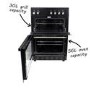 GRADE A3 - electriQ 60cm Electric Cooker with Twin Cavity and Ceramic Hob in Black