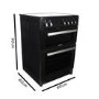 GRADE A3 - electriQ 60cm Electric Cooker with Twin Cavity and Ceramic Hob in Black