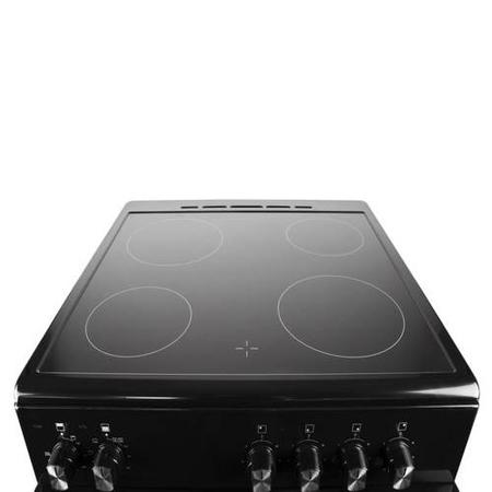 GRADE A2 - electriQ 60cm Electric Cooker with Twin Cavity and Ceramic Hob in Black