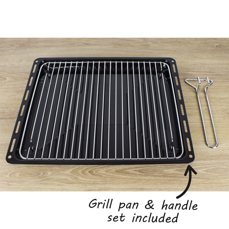 GRADE A2 - electriQ 60cm Electric Cooker with Double Oven and Ceramic Hob in Black