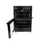 GRADE A2 - electriQ 60cm Electric Cooker with Double Oven and Ceramic Hob in Black