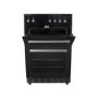 GRADE A2 - electriQ 60cm Electric Cooker with Double Oven and Ceramic Hob in Black