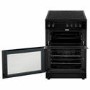 electriQ 60cm Double Oven Electric Cooker - Black