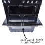 GRADE A2 - electriQ 60cm Electric Cooker with Double Oven and Ceramic Hob in Black