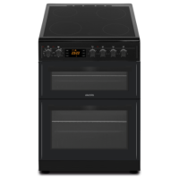 GRADE A3 - electriQ 60cm Double Oven Electric Cooker with Ceramic Hob & Programmable Timer - Black
