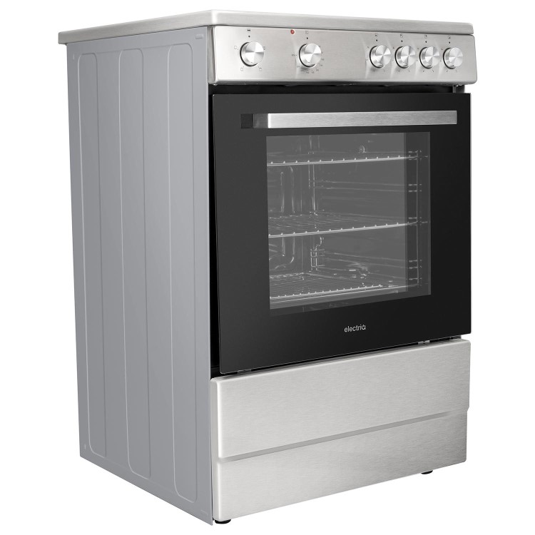 GRADE A3 - electriQ 60cm Electric Cooker - Stainless Steel