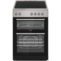 electriQ 60cm Double Oven Cooker - Silver