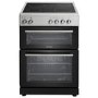 electriQ 60cm Double Oven Electric Cooker - Silver