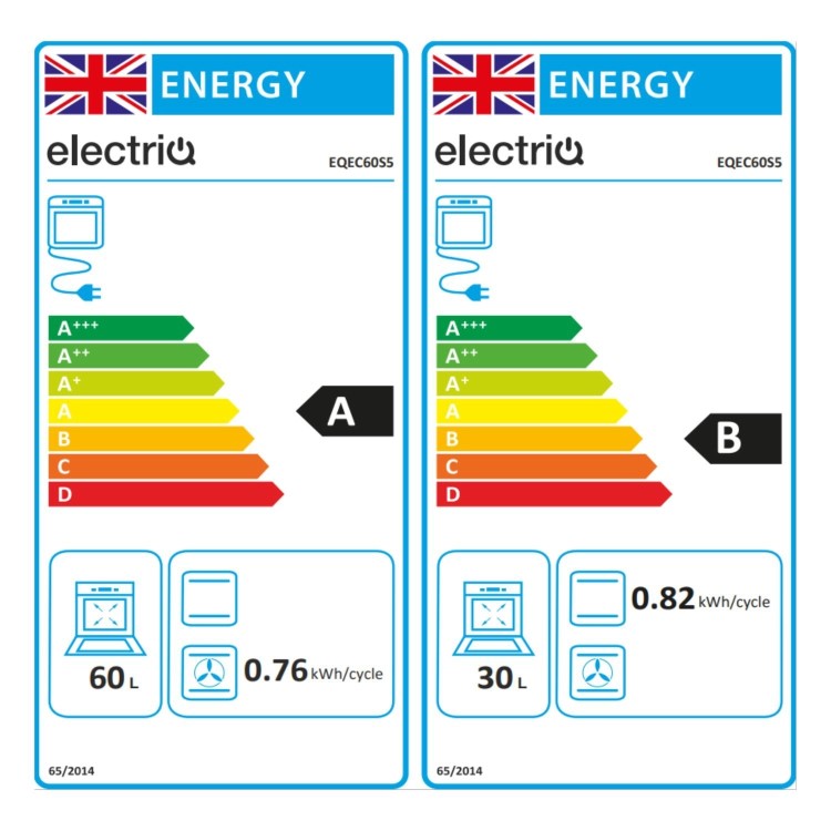 electriQ 60cm Double Oven Cooker - Silver